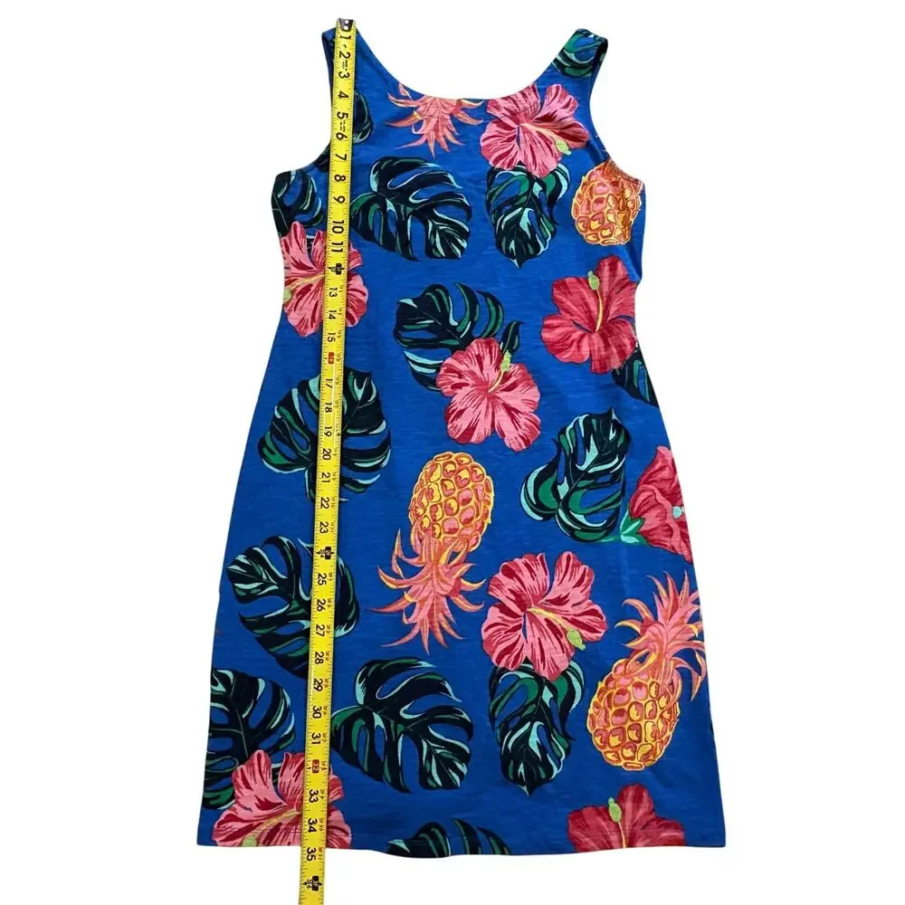 Tommy Bahama Women's Floral Pineapple Print Tank‎ Dress Blue Tropical Resort